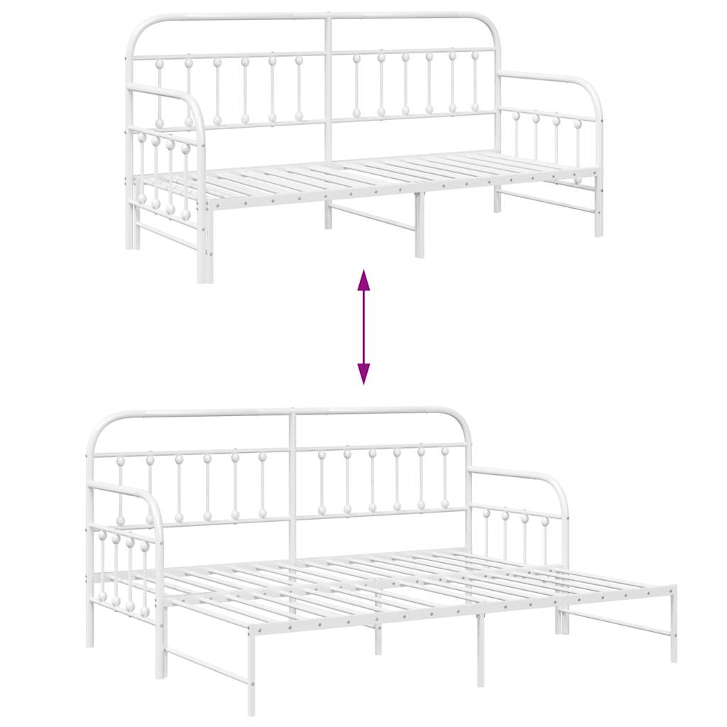 Dagsengramme Hvid 75 x 190 cm Pulverlakeret stål