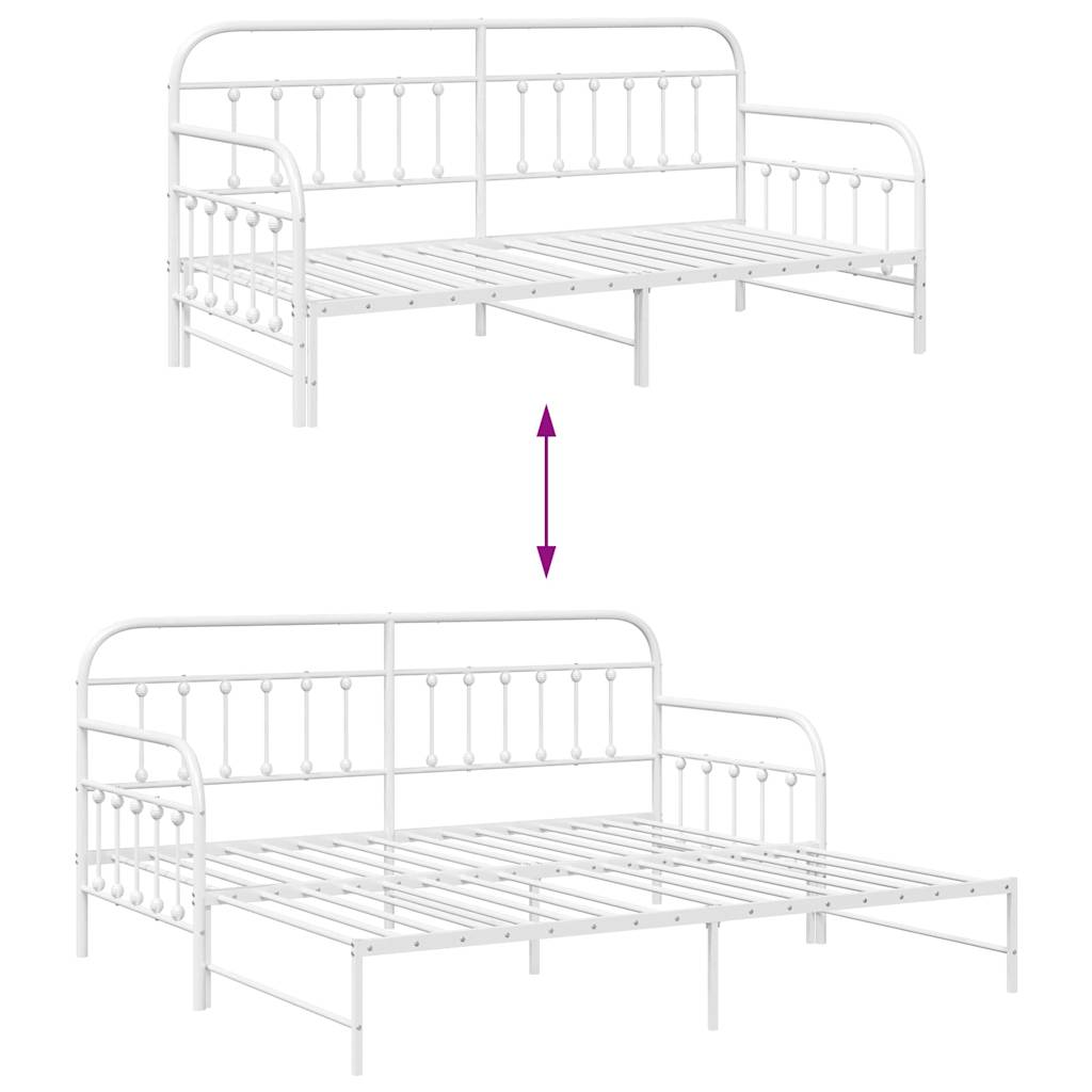 Dagsengramme Hvid 90 x 190 cm Pulverlakeret stål