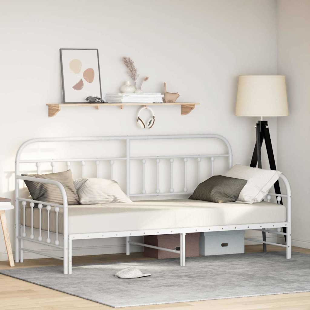 Dagsengramme Hvid 90 x 200 cm Pulverlakeret stål