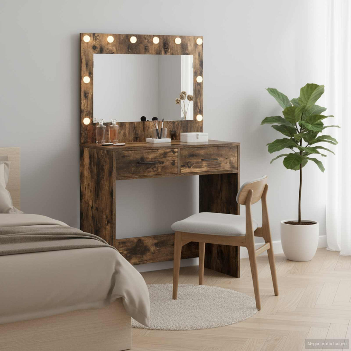 Klædeskab Røget eg 78,5 x 41 x 135 cm Konstrueret træ