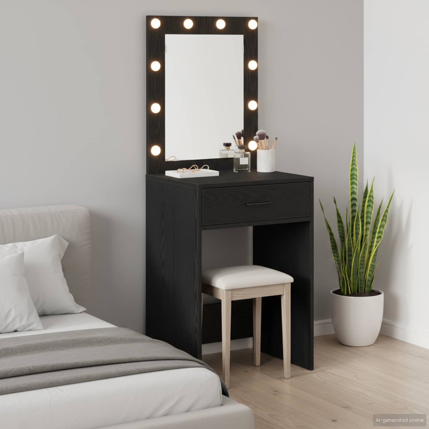 Klædeskab Sort eg 50 x 41 x 135 cm Konstrueret træ