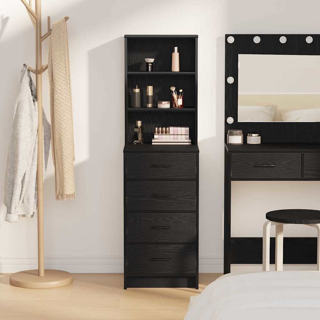 Highboard Sort eg 40 x 41 x 135 cm Konstrueret træ