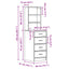 Highboard Røget eg 40 x 41 x 135 cm Konstrueret træ