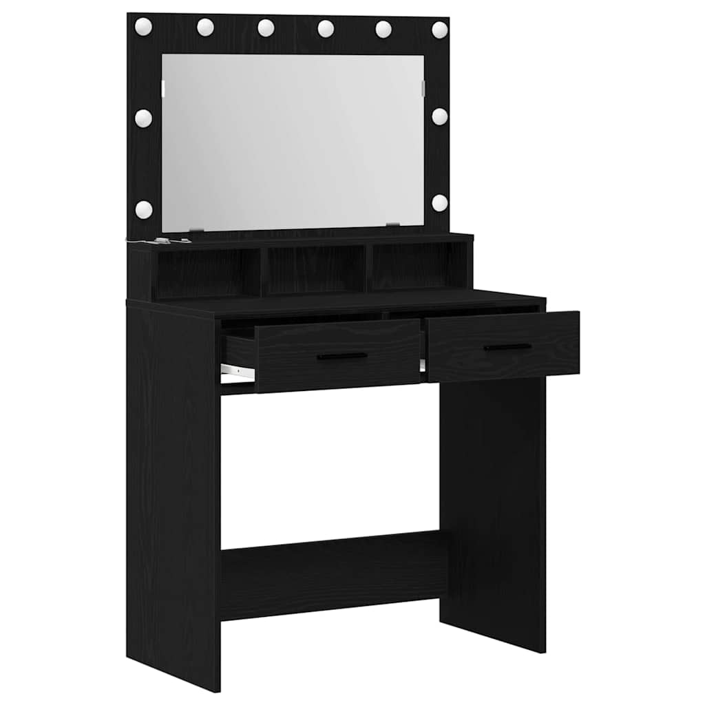Klædeskab Sort eg 79 x 41 x 135 cm Konstrueret træ