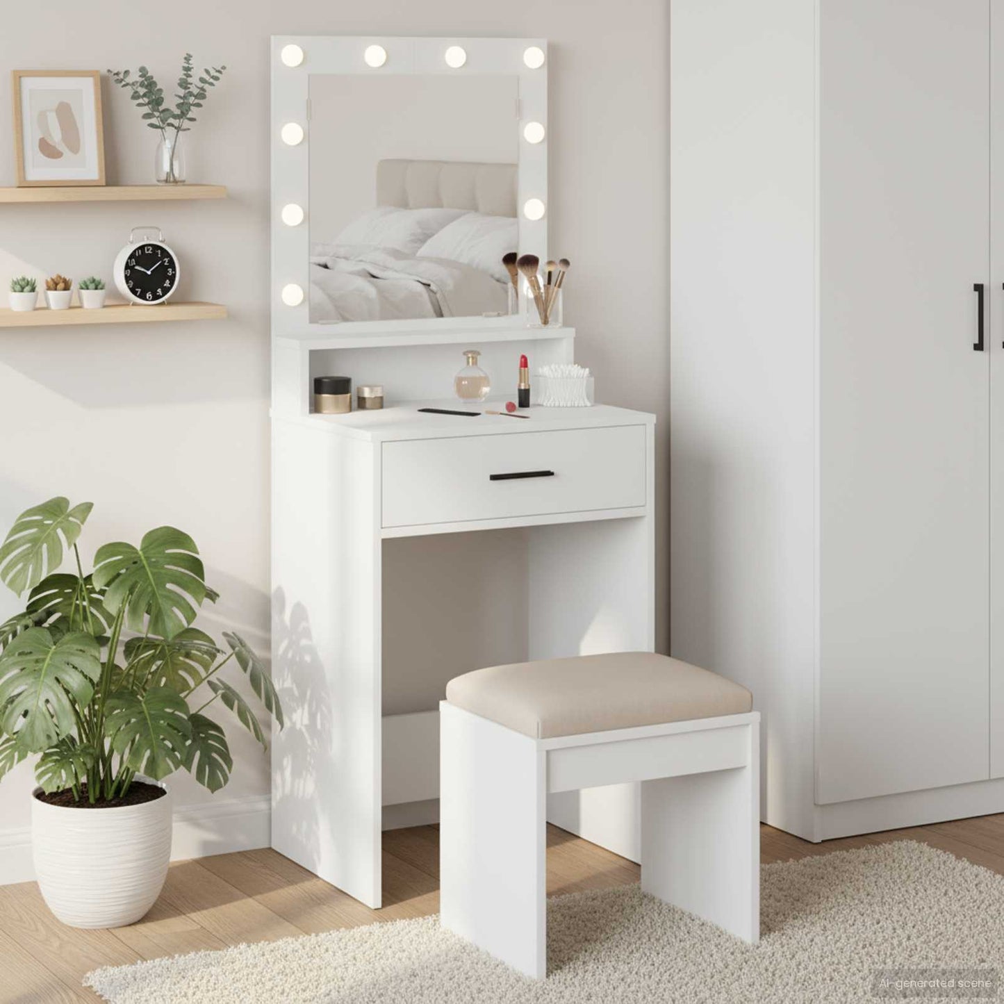 Klædeskab Hvid 50 x 41 x 135 cm Konstrueret træ