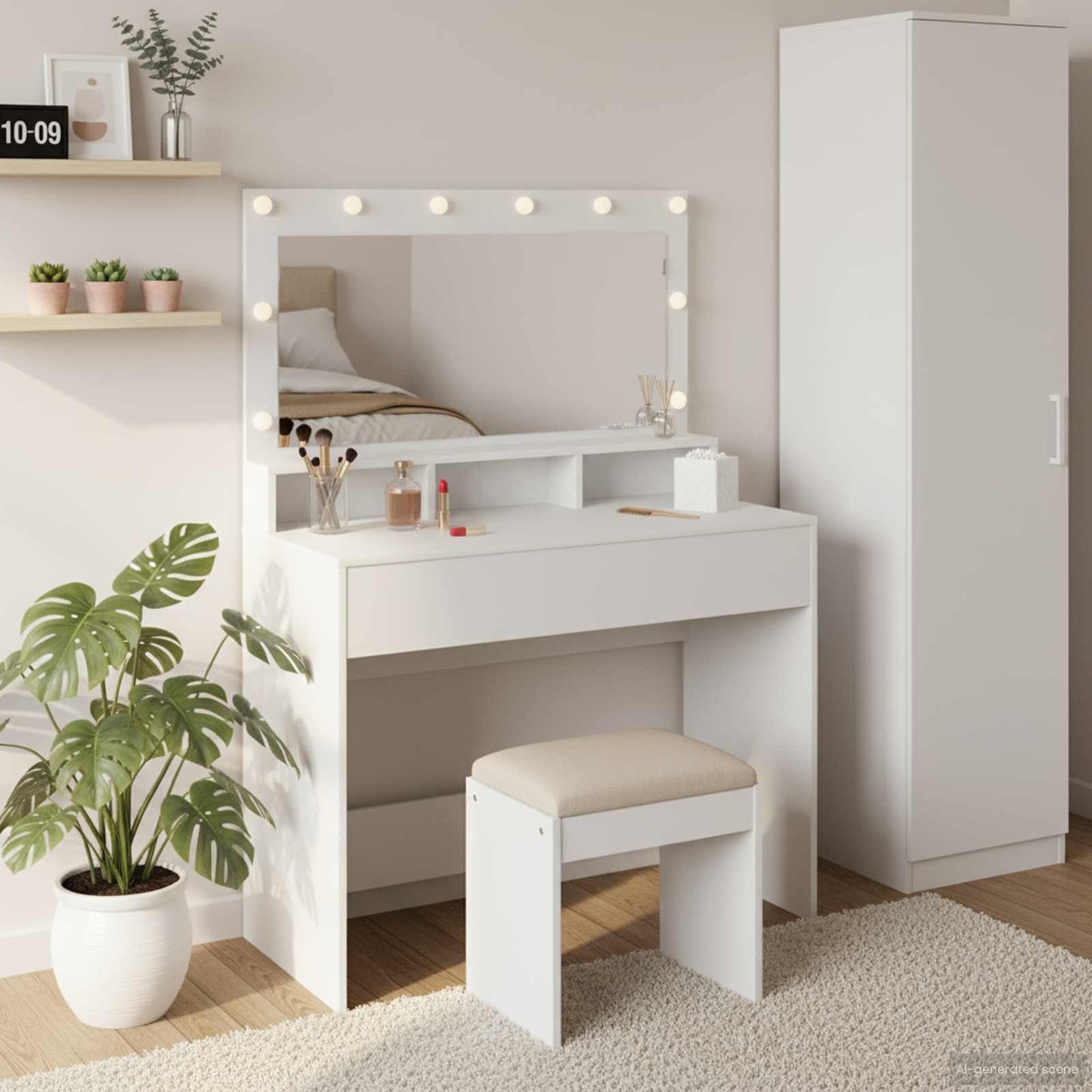 Klædeskab Hvid 100 x 41 x 135 cm Konstrueret træ