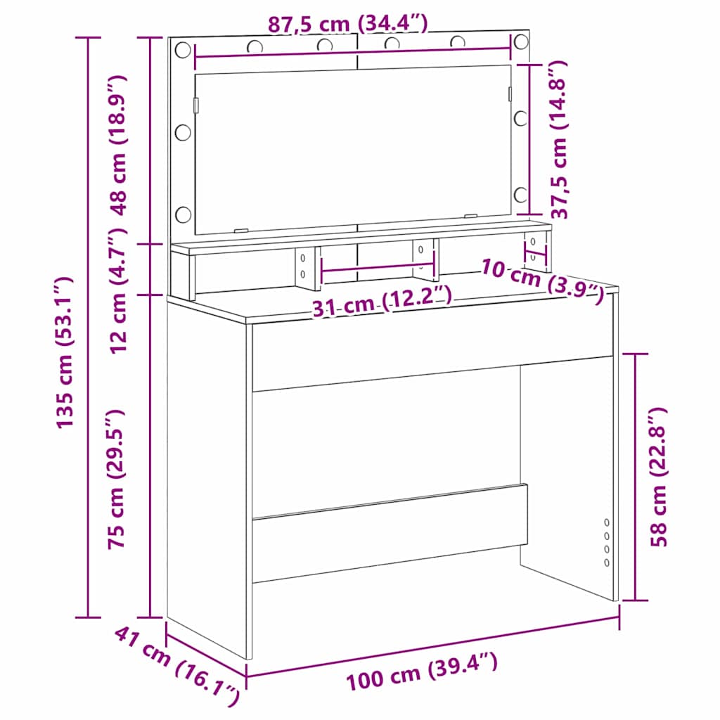 Klædeskab Gammelt træ 100 x 41 x 135 cm Konstrueret træ