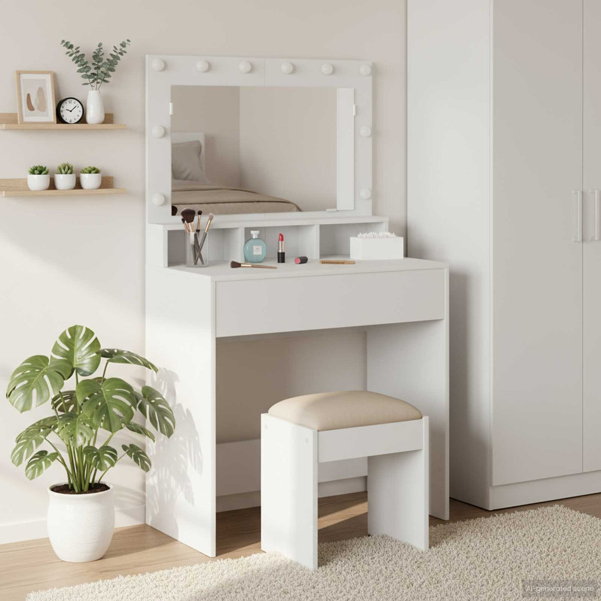 Klædeskab Hvid 78,5 x 41 x 135 cm Konstrueret træ