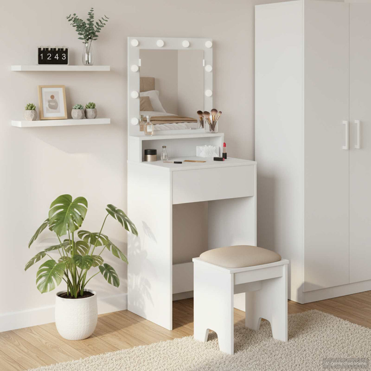 Klædeskab Hvid 50 x 41 x 135 cm Konstrueret træ