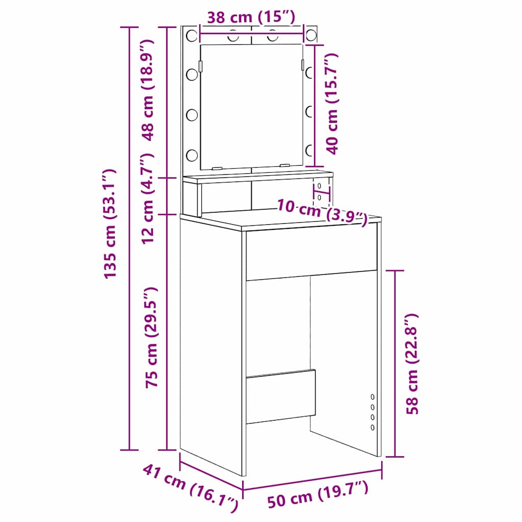 Klædeskab Gammelt træ 50 x 41 x 135 cm Konstrueret træ