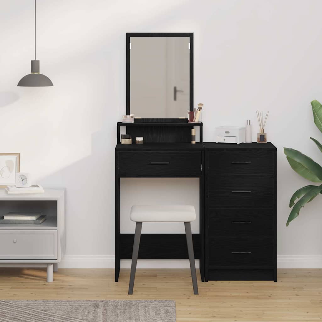 Klædeskab Sort eg 50 x 41 x 140 cm Konstrueret træ