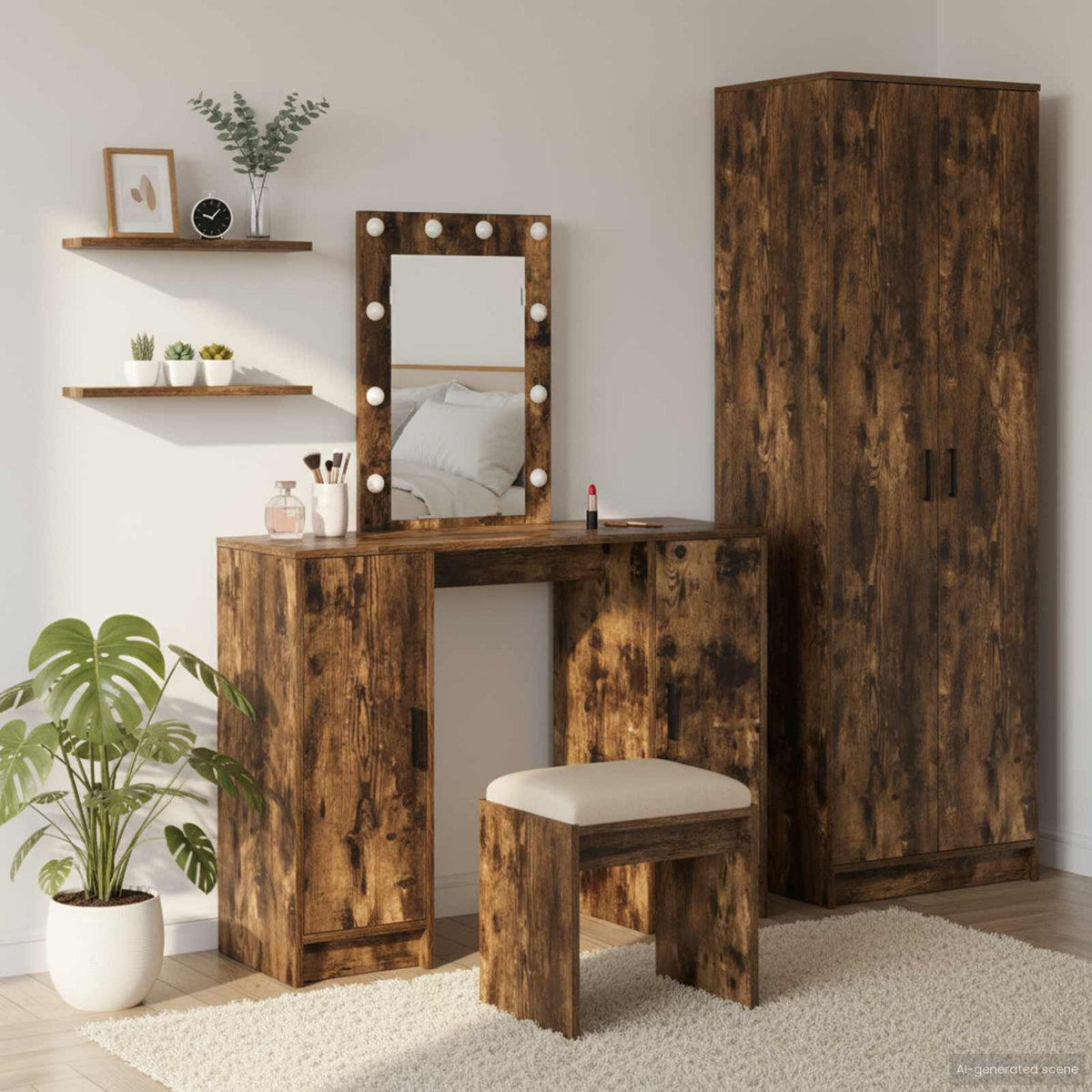 Klædeskab Brun 102 x 33 x 135 cm Konstrueret træ