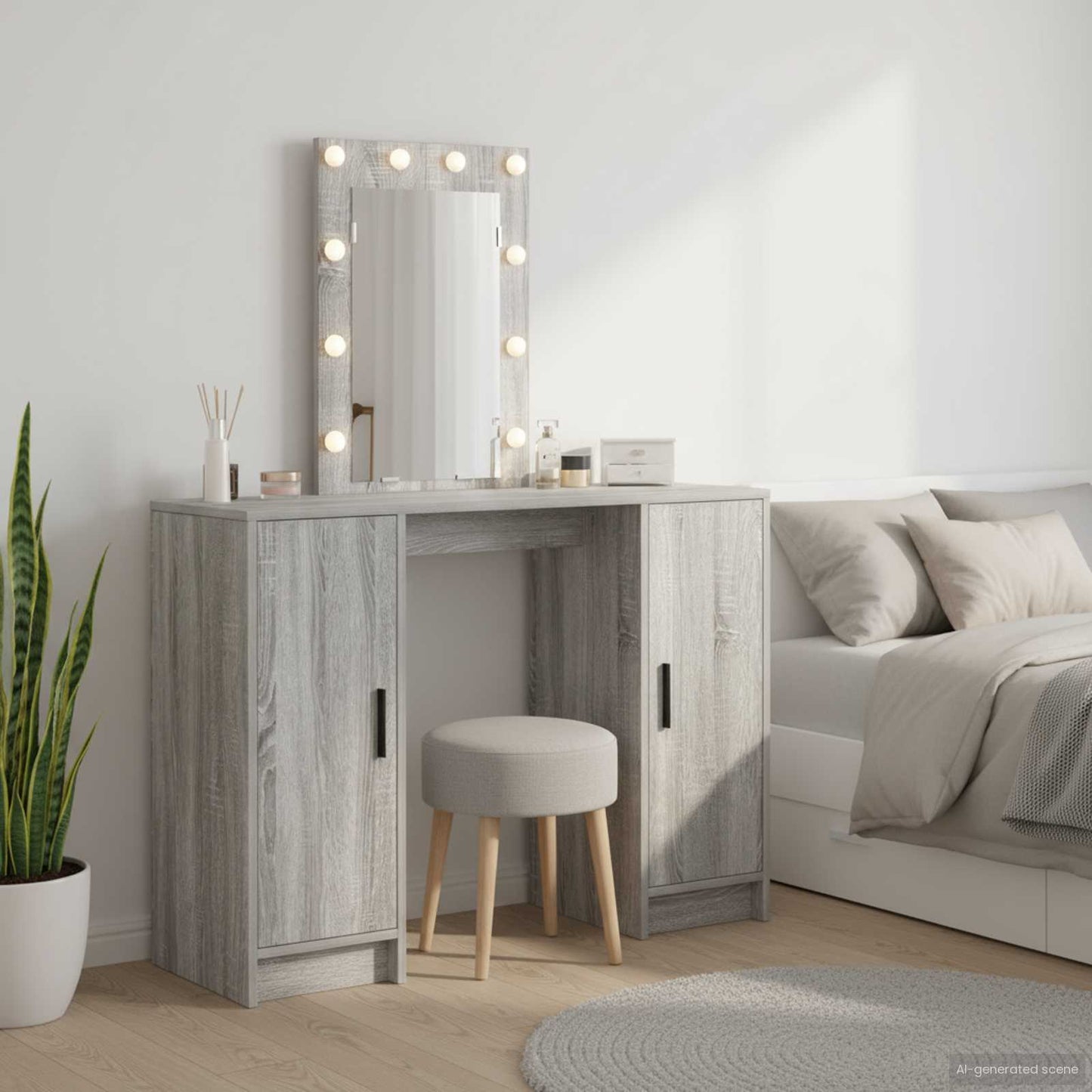 Klædeskab Grå 102 x 33 x 135 cm Konstrueret træ