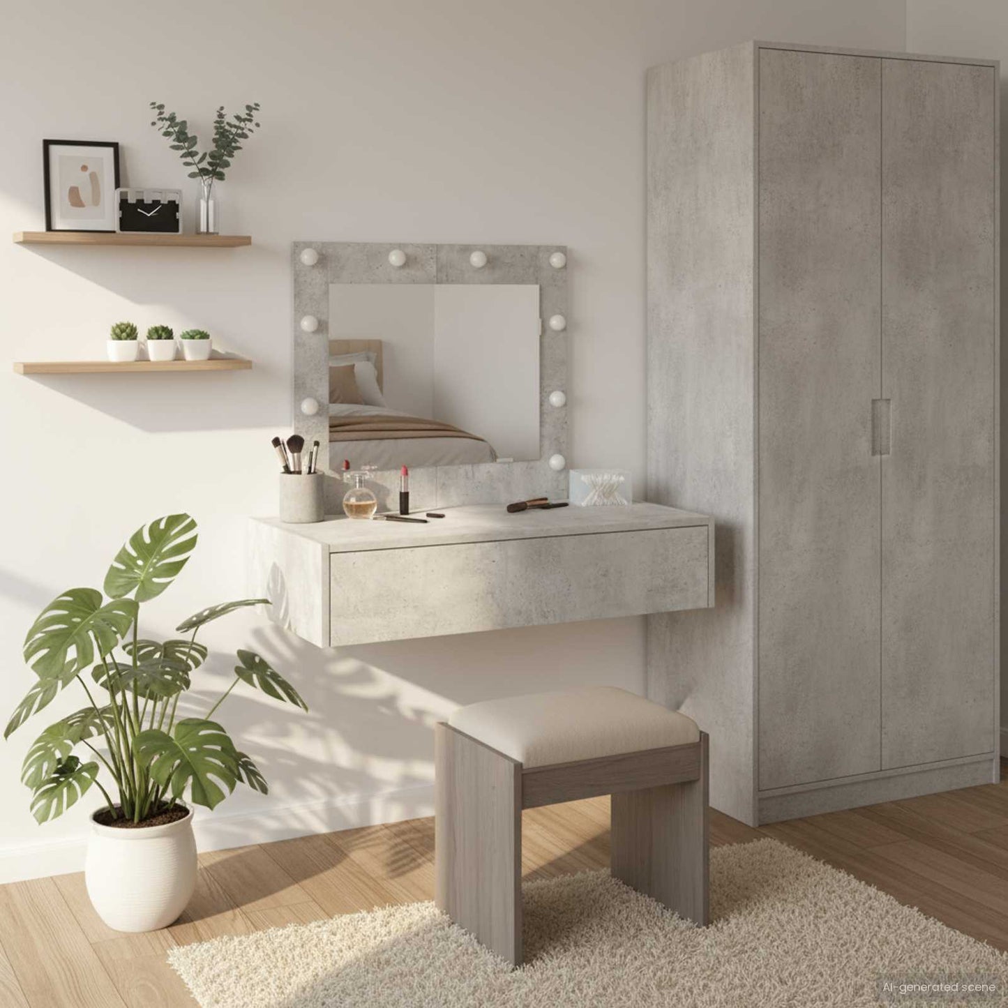 Klædeskab Grå 83 x 40 x 70 cm Konstrueret træ