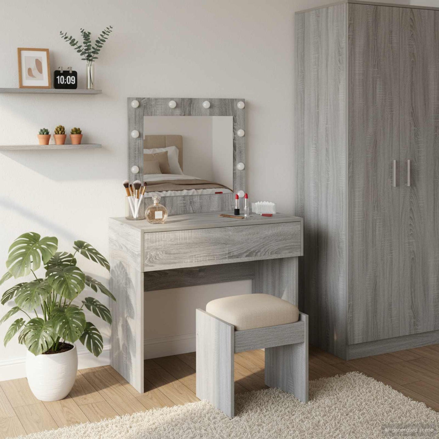 Klædeskab Grå 83 x 40 x 70 cm Konstrueret træ