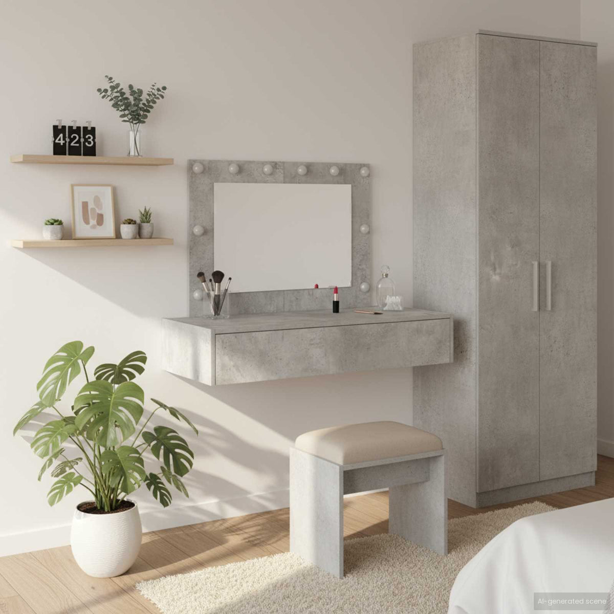 Klædeskab Grå 100 x 40 x 70 cm Konstrueret træ