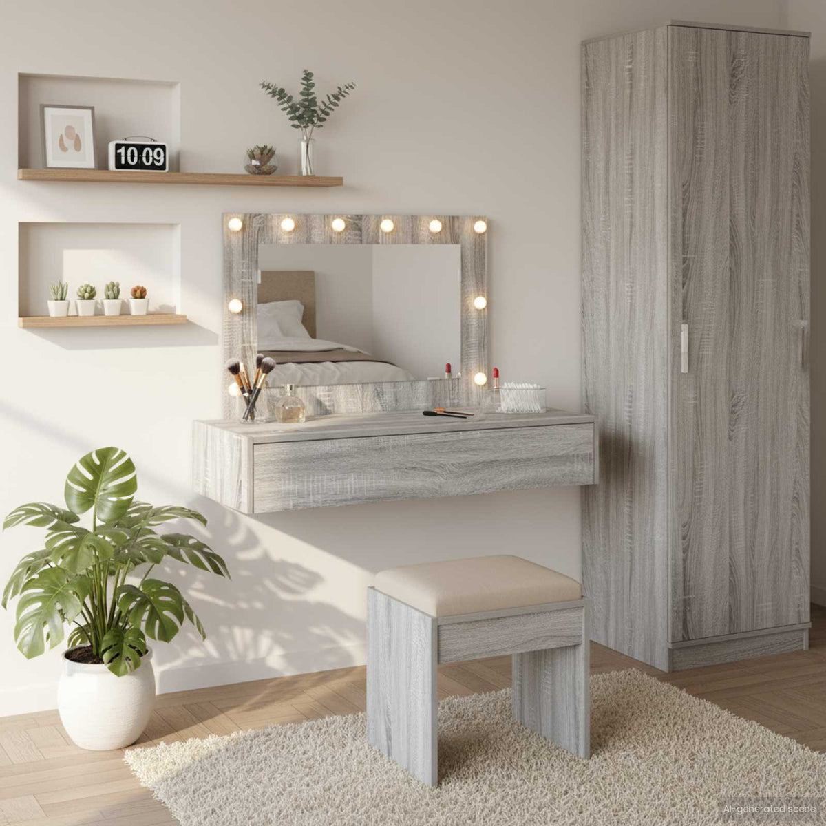 Klædeskab Grå 100 x 40 x 70 cm Konstrueret træ