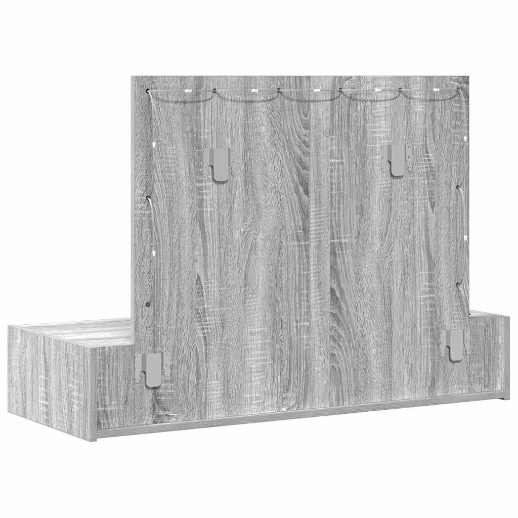Klædeskab Grå 100 x 40 x 70 cm Konstrueret træ