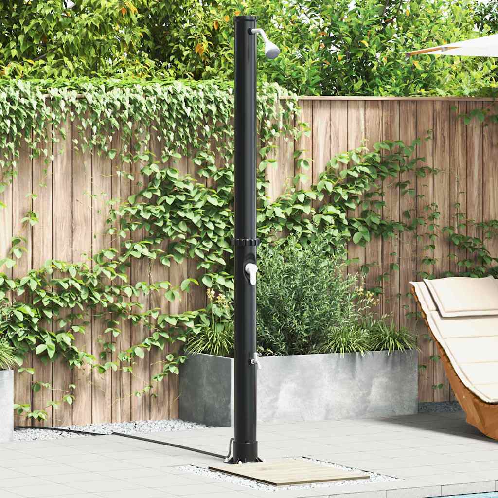 Udendørs Solbruser 20 l PVC og Aluminium Sort