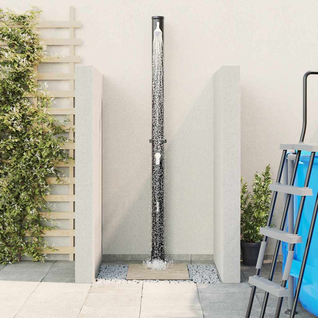 Udendørs Solbruser 20 l PVC og Aluminium Sort