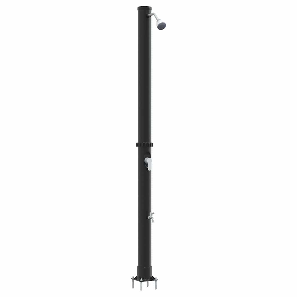 Udendørs Solbruser 20 l PVC og Aluminium Sort