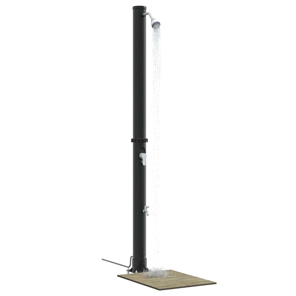 Udendørs Solbruser 20 l PVC og Aluminium Sort