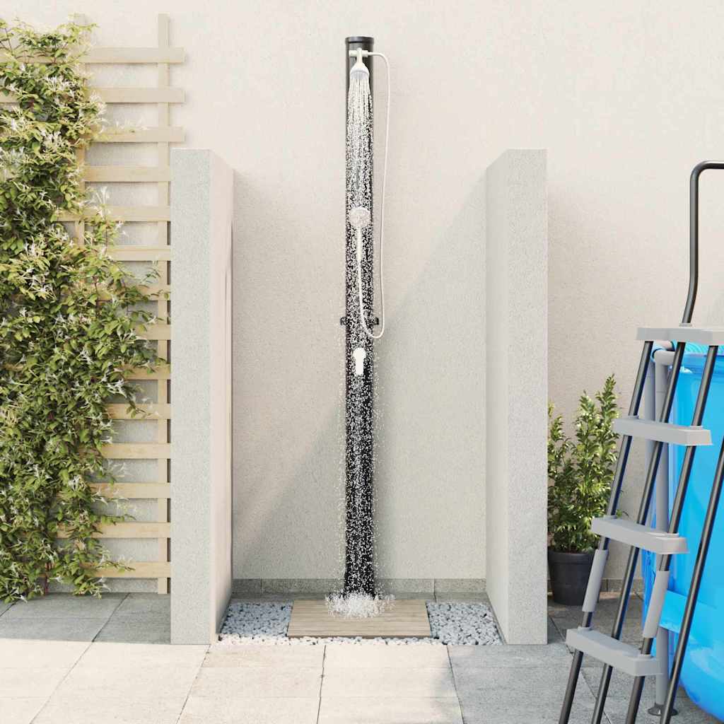 Udendørs Solbruser 20 l PVC og Aluminium Sort