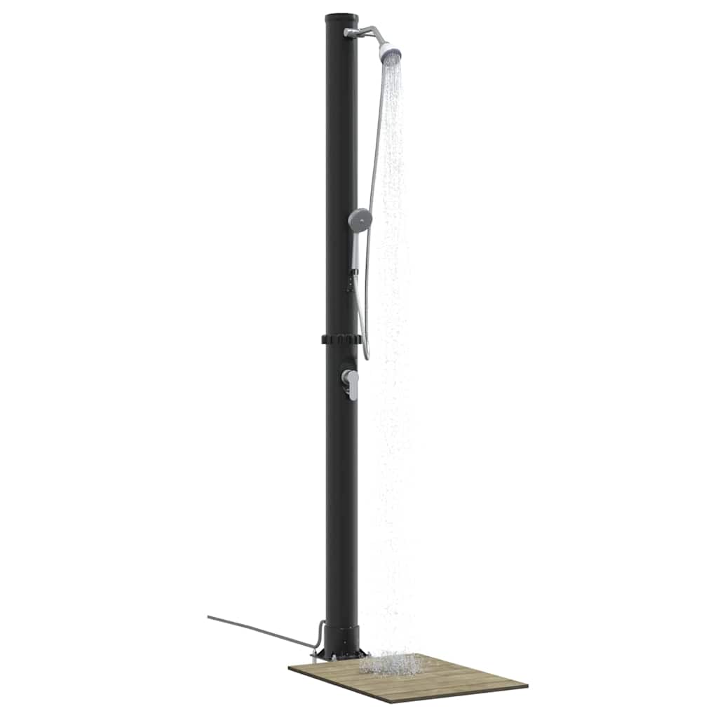 Udendørs Solbruser 20 l PVC og Aluminium Sort