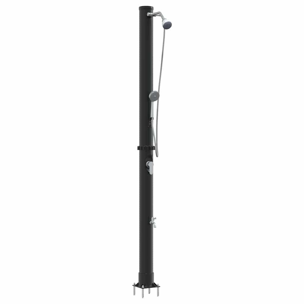 Udendørs Solbruser 20 l PVC og Aluminium Sort