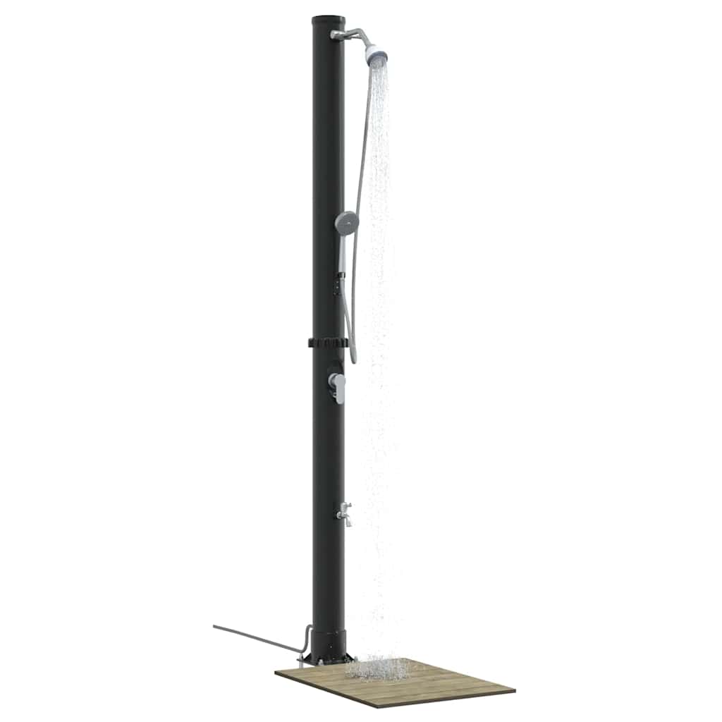 Udendørs Solbruser 20 l PVC og Aluminium Sort