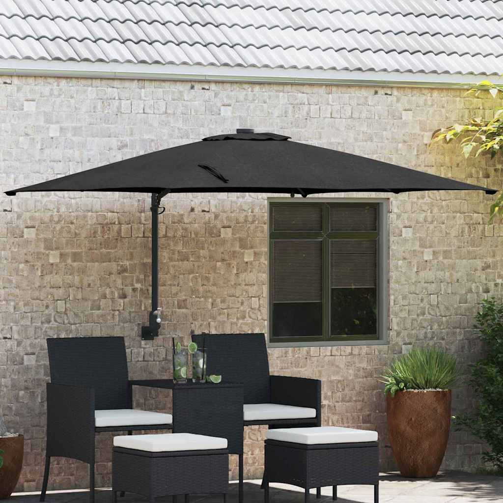 Havesol Sort 248,5 x 247,5 x 160 cm Polyester og Stål