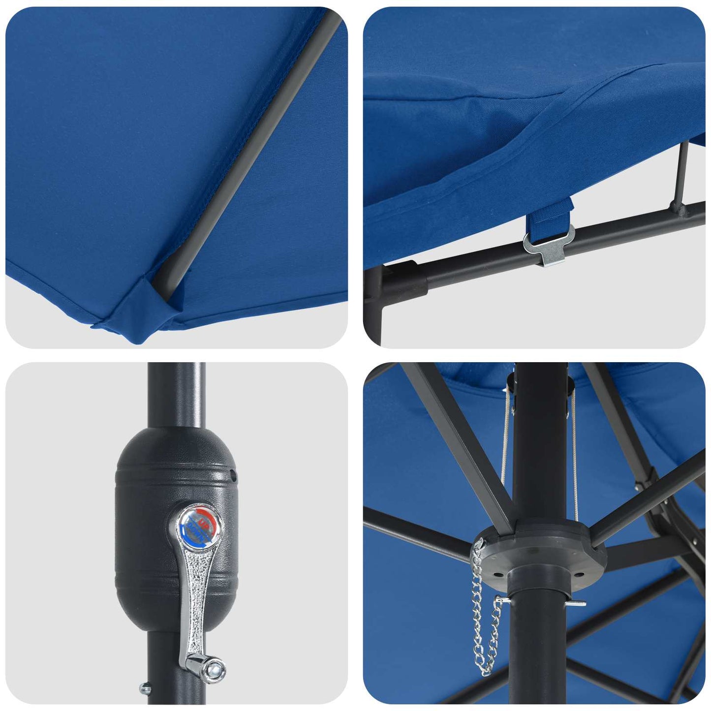 Havesol 385 x 209 x 244 cm Polyester Azurblå
