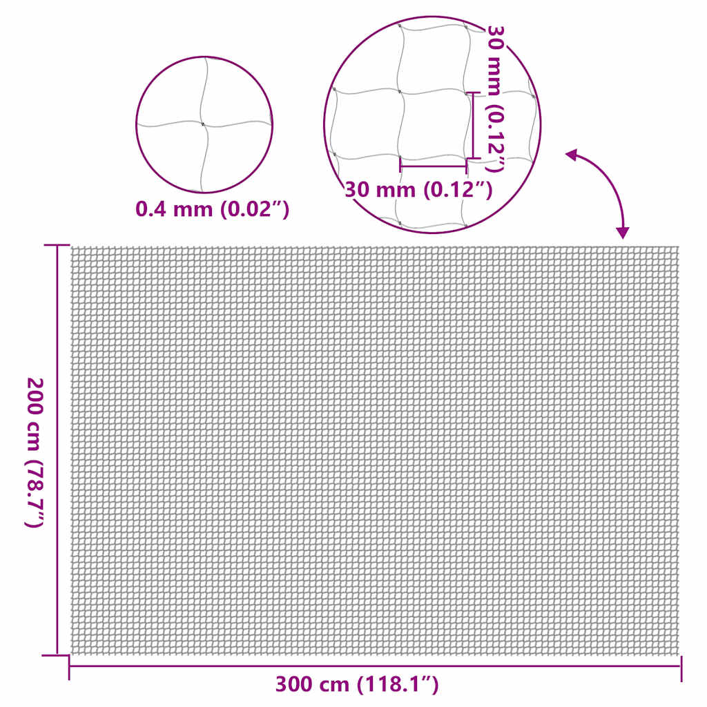 kattenet 3x2 m nylon transparent