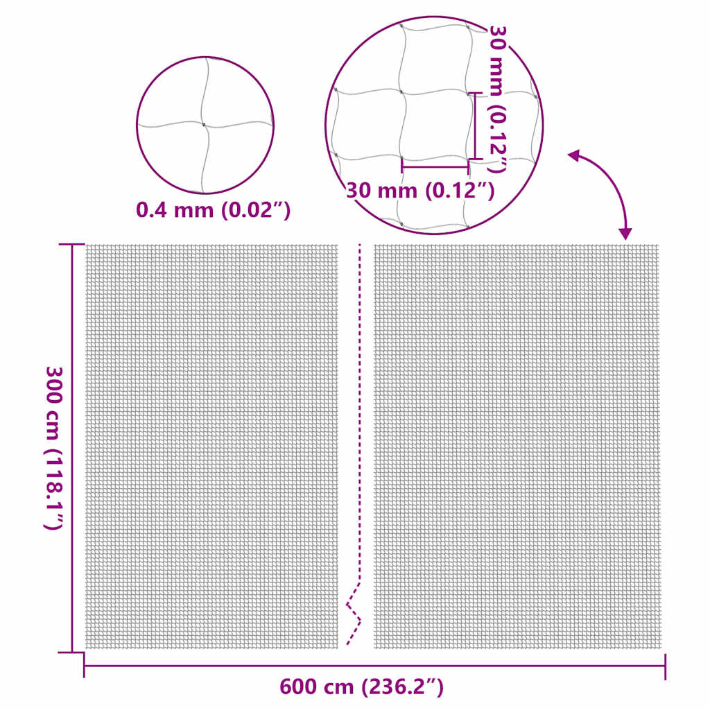 kattenet 6x3 m nylon transparent