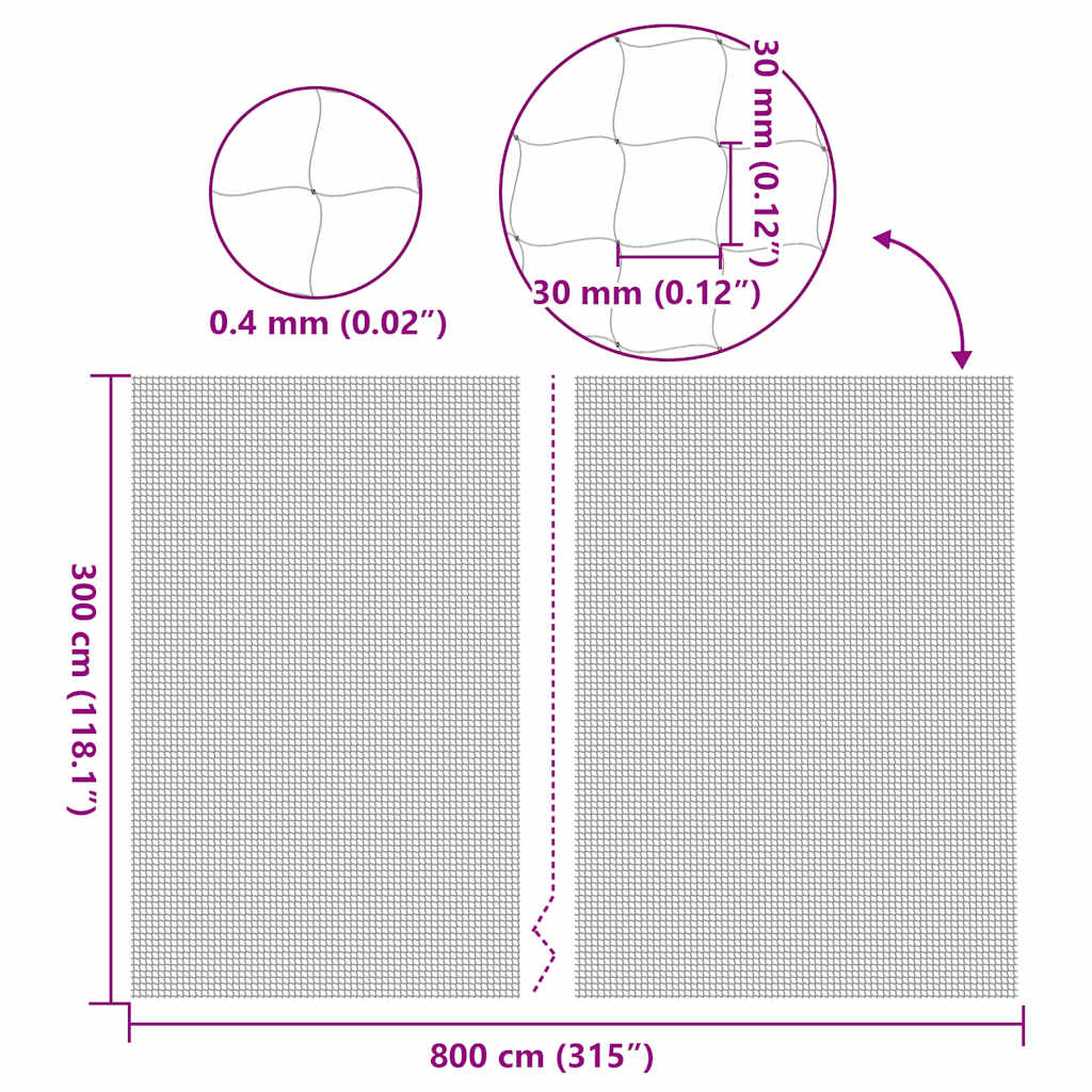 kattenet 8x3 m nylon transparent