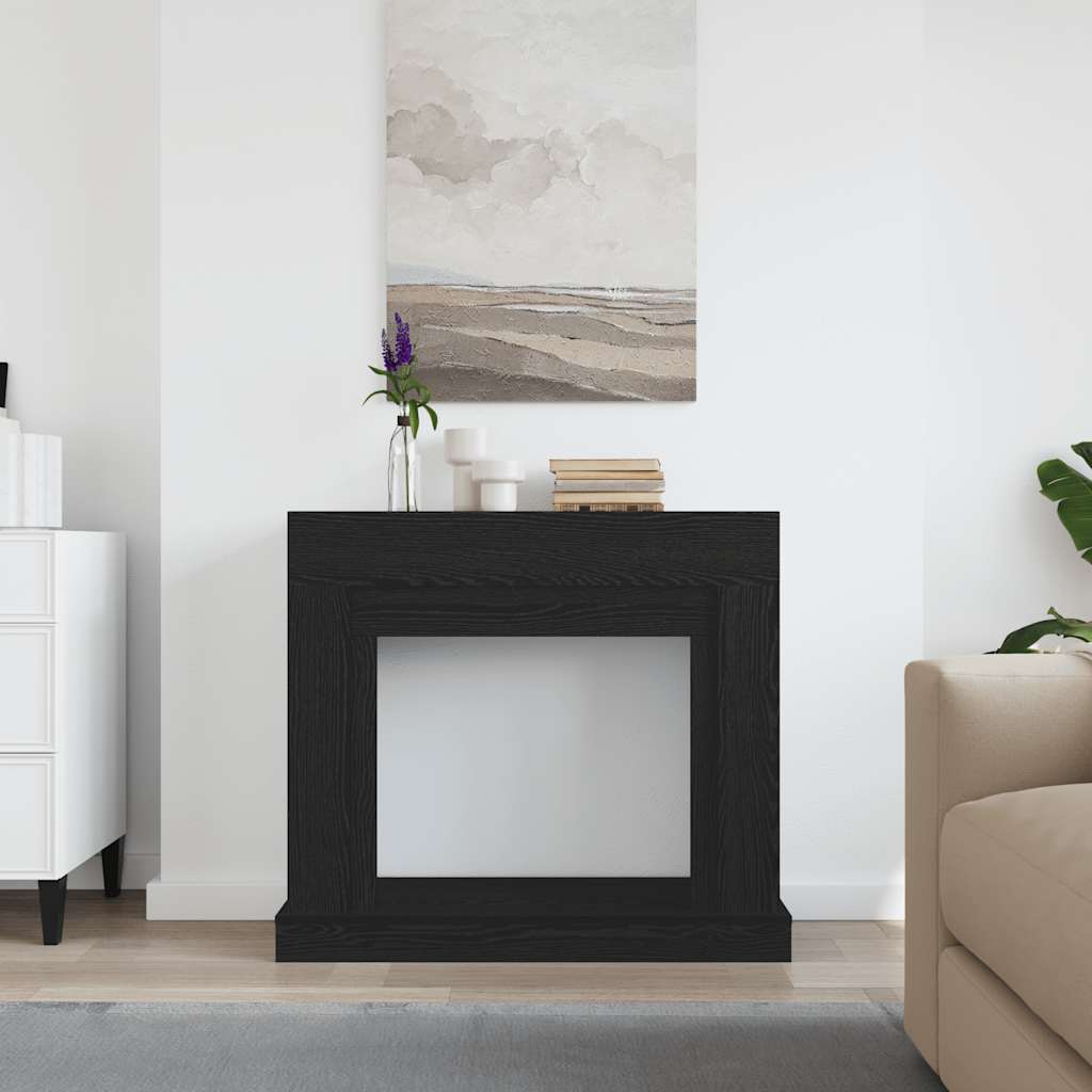 forsats til pejs 100x30x87,5 cm konstrueret træ sort-eg