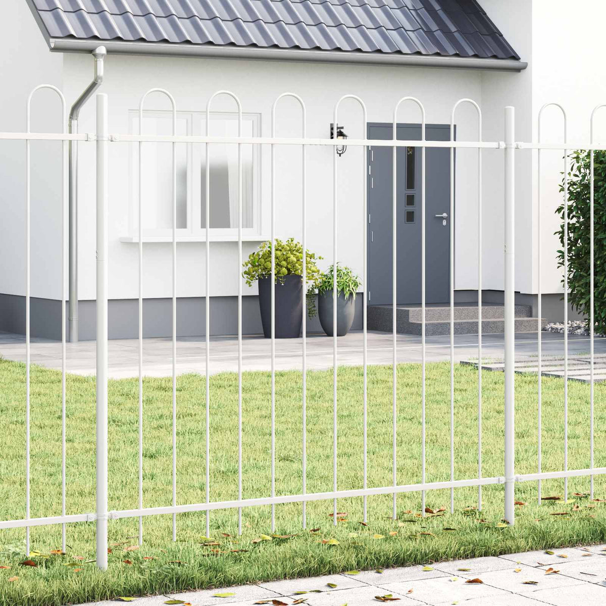 Havehegn BOXTEL 3 stk. 5,1 x 0,8 m Pulverlakeret stål Hvid