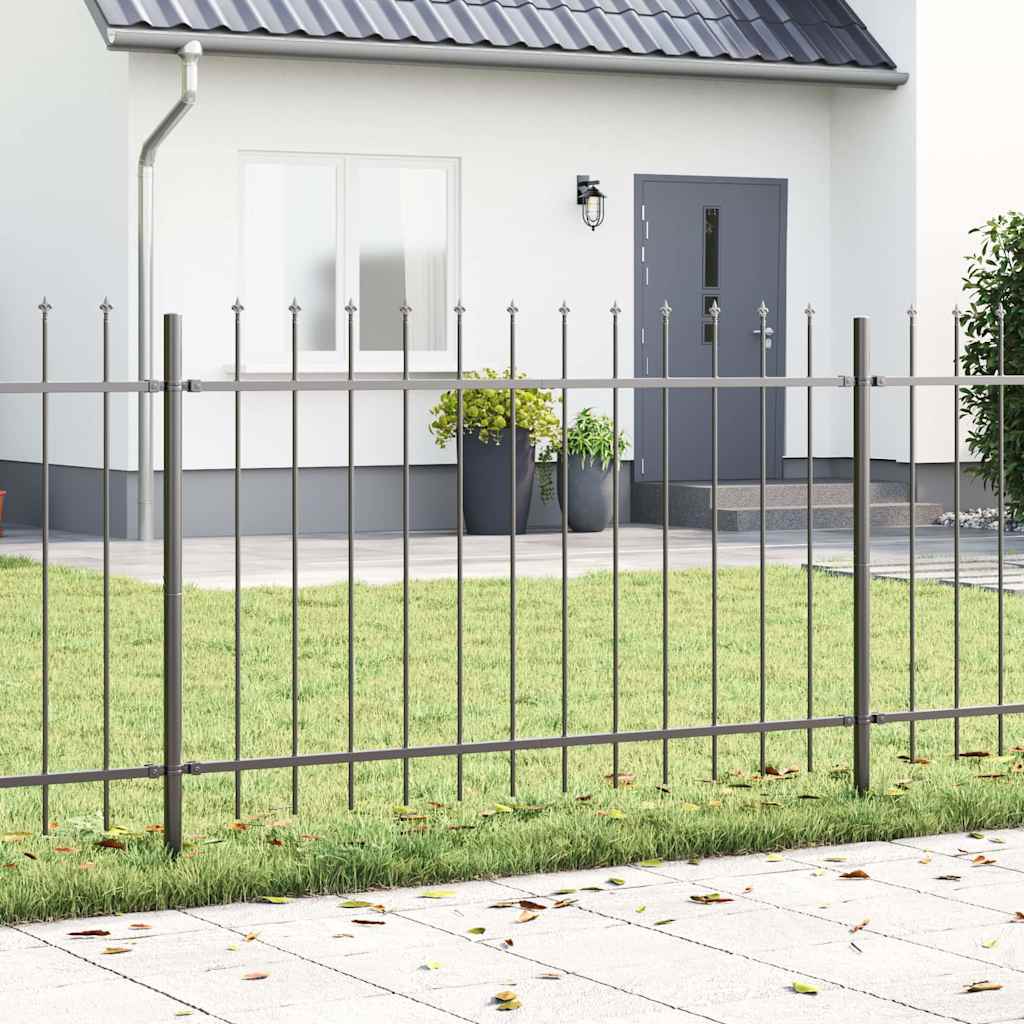 Havehegn WOERDEN 6 stk. 10,2 x 1,2 m Pulverlakeret stål Grå