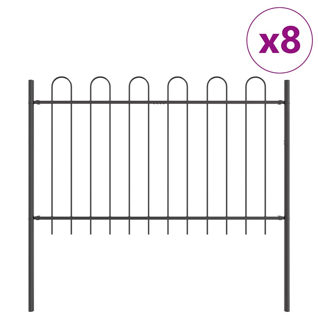 Havehegn BOXTEL 8 stk. 13,6 x 0,8 m Pulverlakeret stål Grå