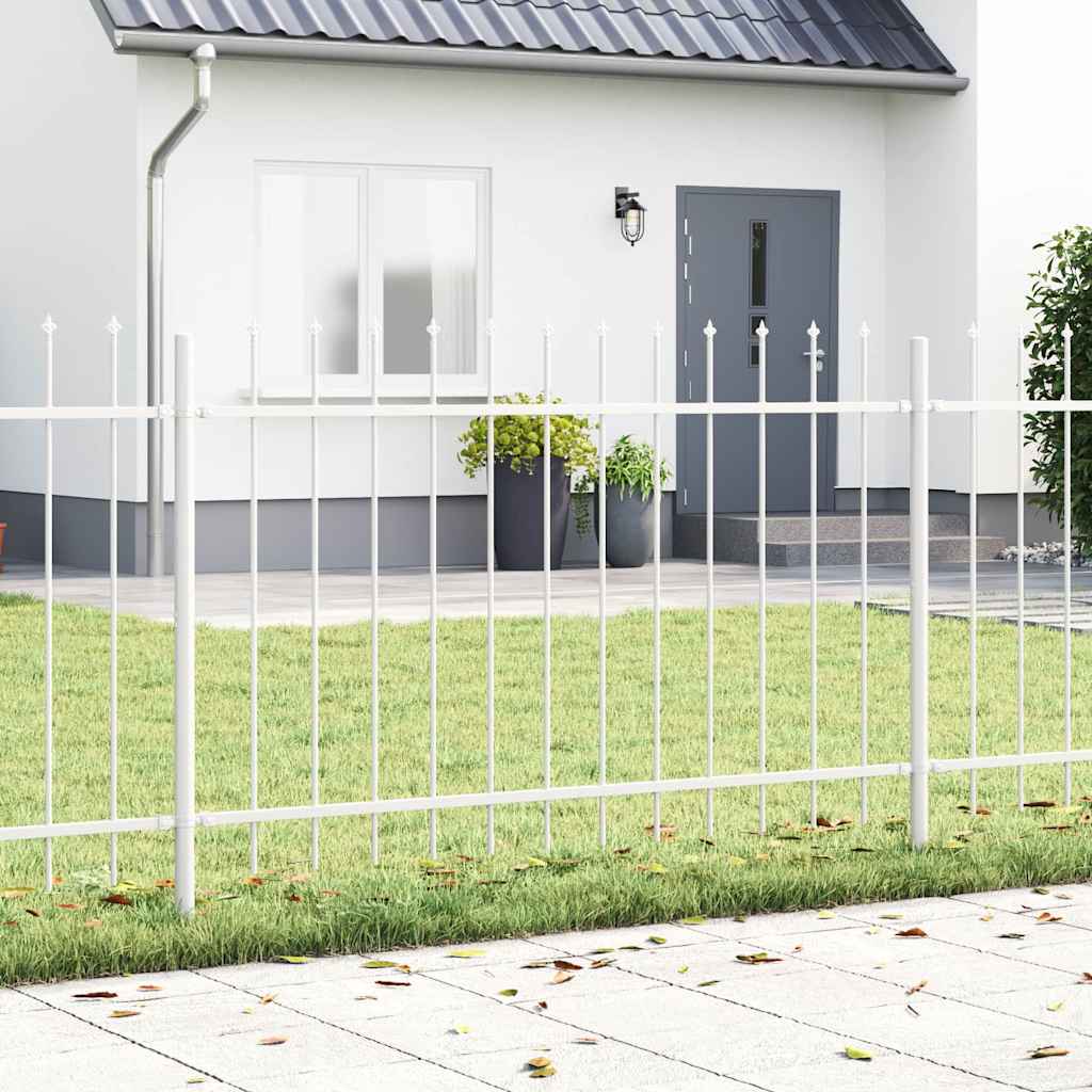 Havehegn WOERDEN 8 stk. 13,6 x 0,8 m Pulverlakeret stål Hvid