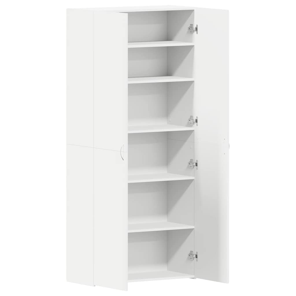 Sko skab 80 x 35.5 x 180 cm Konstrueret træ Hvid