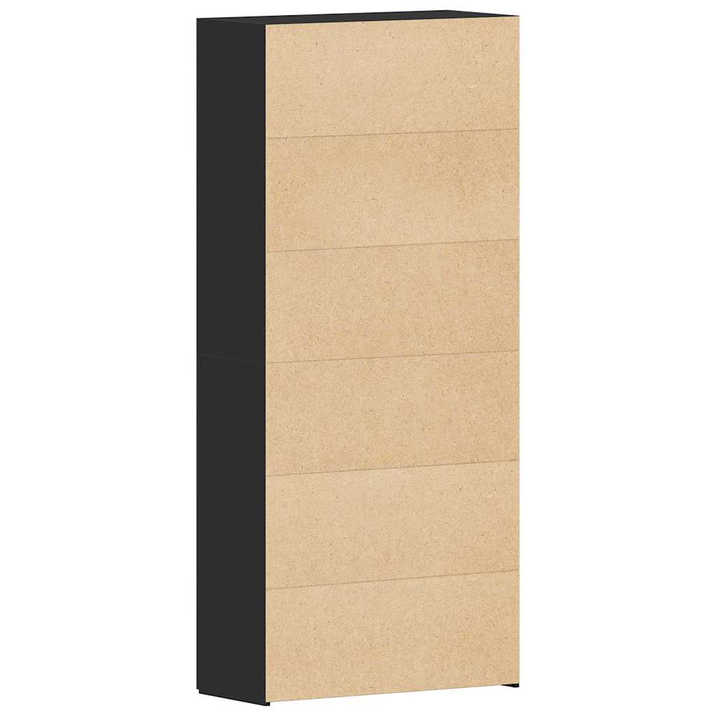 Sko skab 80 x 35.5 x 180 cm Konstrueret træ Sort