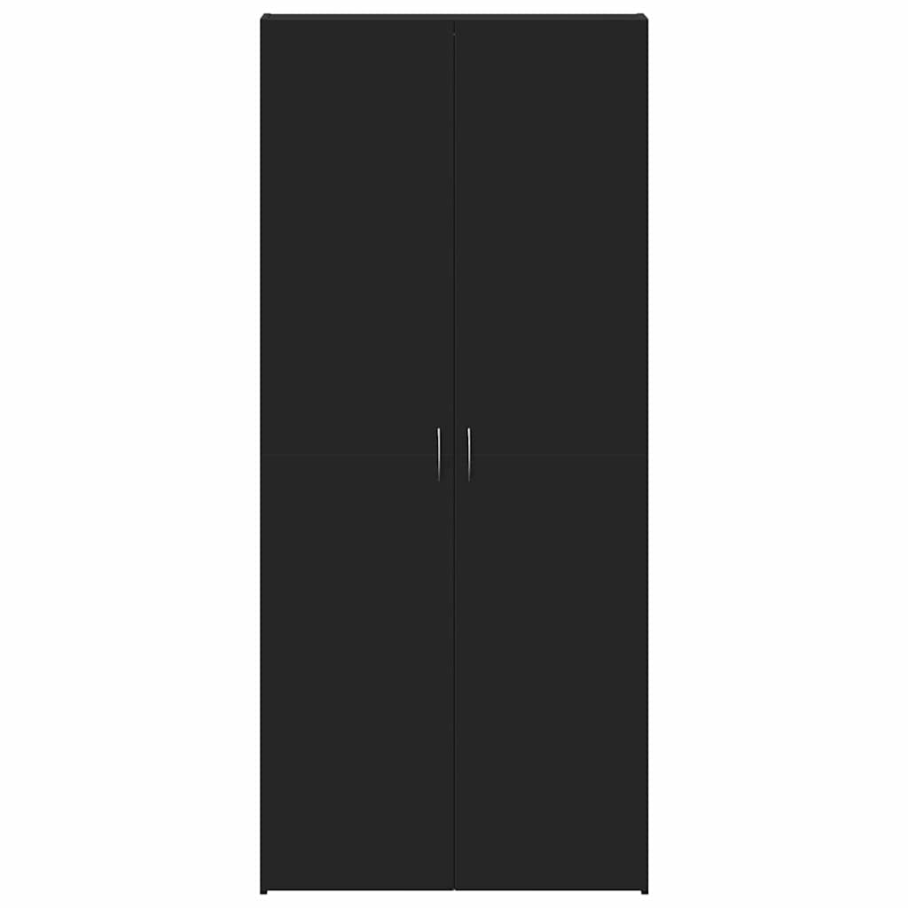Sko skab 80 x 35.5 x 180 cm Konstrueret træ Sort