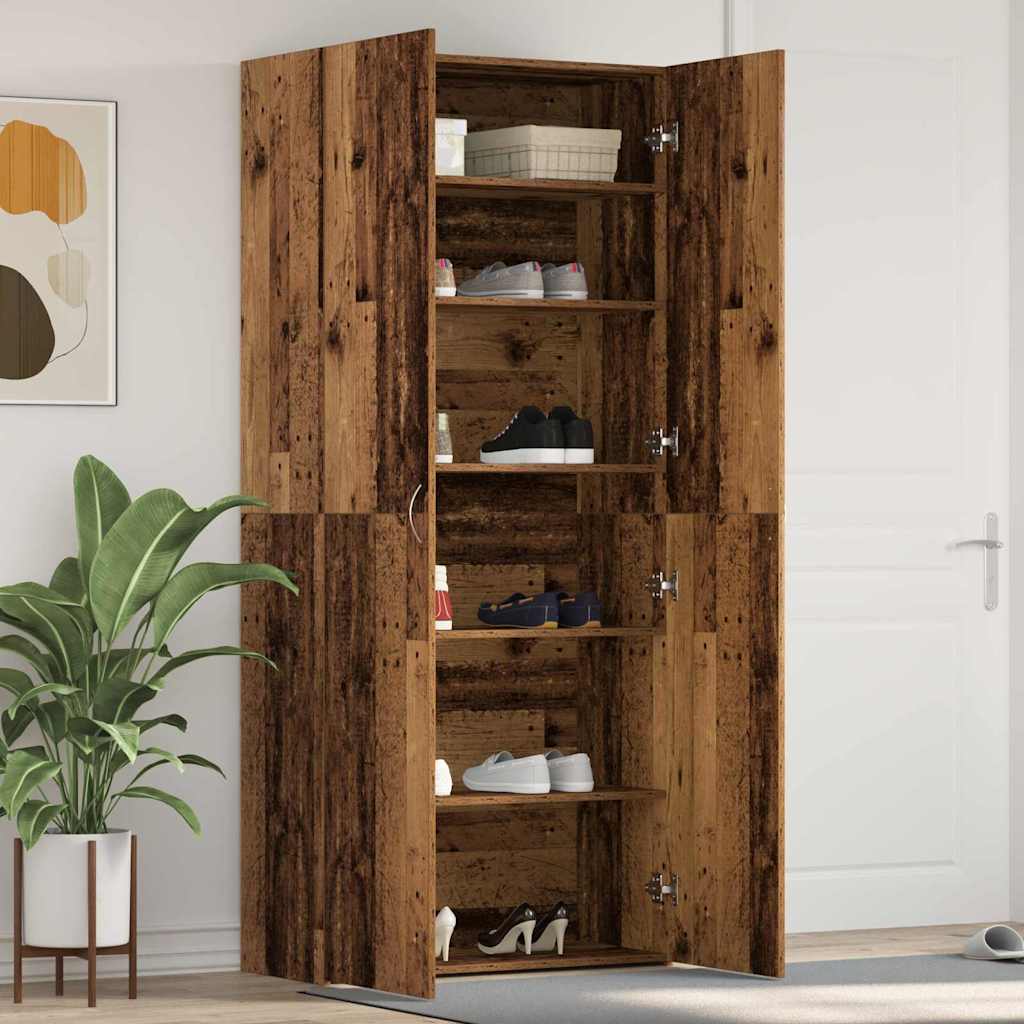 Sko skab 80 x 35.5 x 180 cm Konstrueret træ Brun