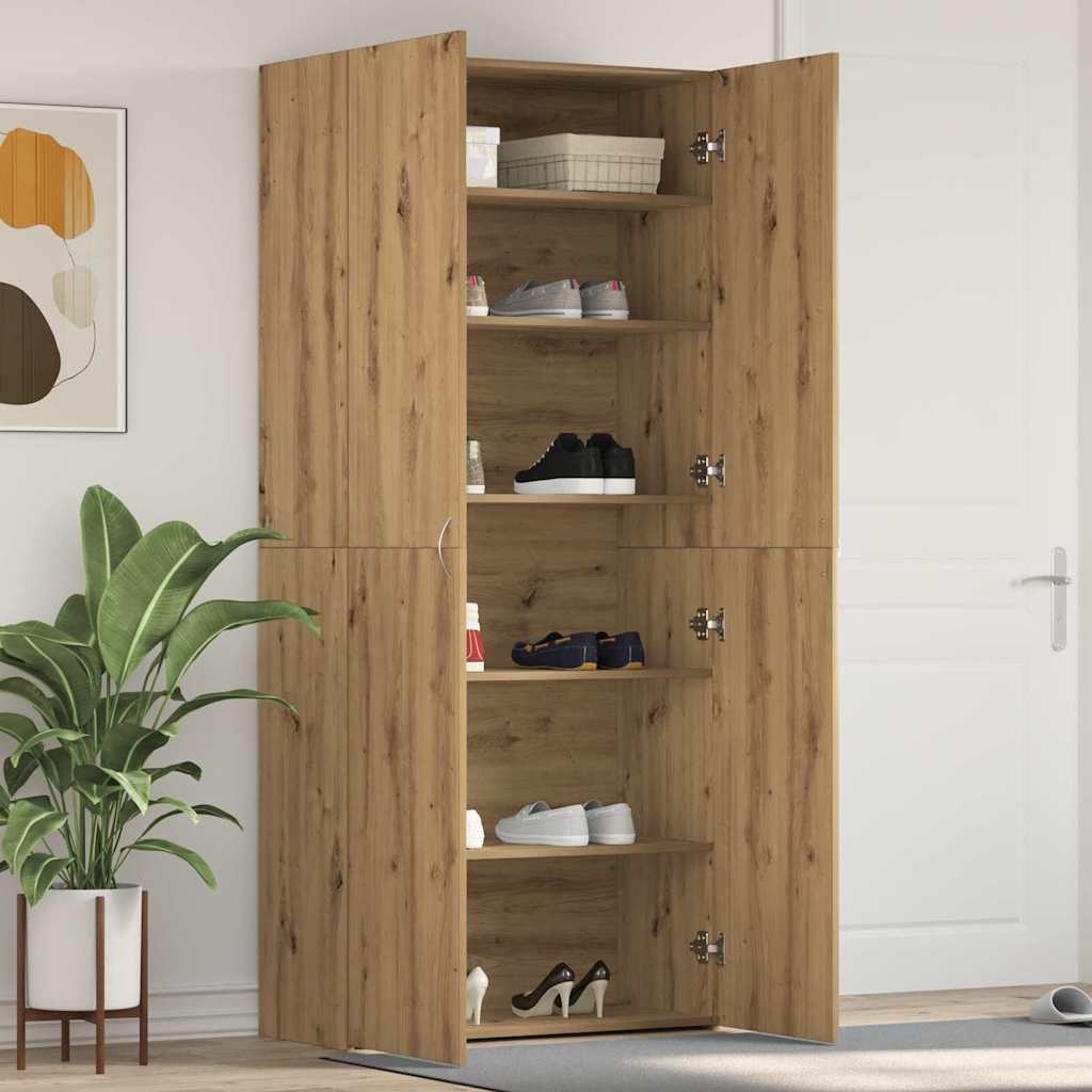 Sko skab 80 x 35.5 x 180 cm Konstrueret træ Brun