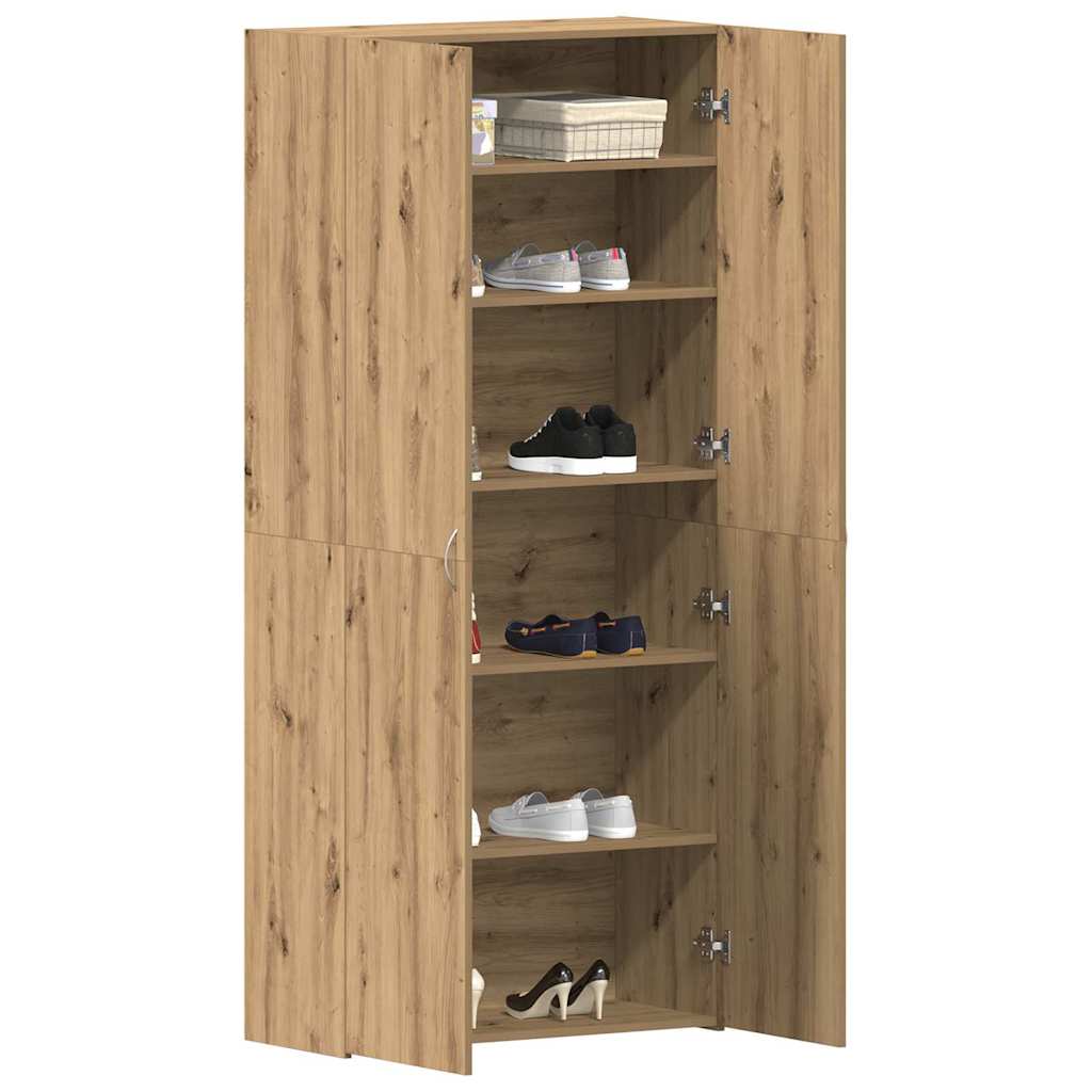 Sko skab 80 x 35.5 x 180 cm Konstrueret træ Brun