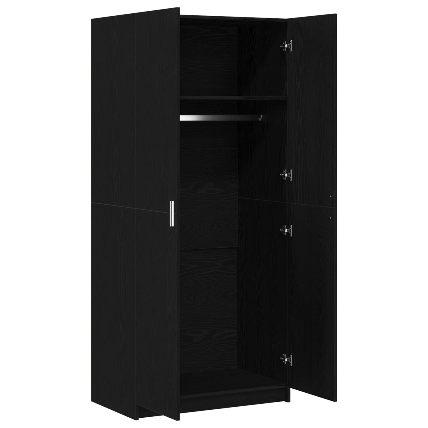 Garderobeskab Sort eg 80 x 50,5 x 180 cm Konstrueret træ