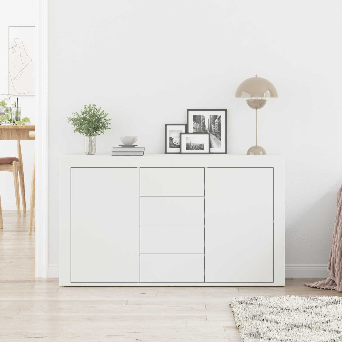 Sideboard Hvid 120 x 36 x 69 cm Konstrueret træ