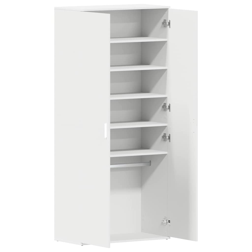 Sko skab 80 x 39 x 178 cm Konstrueret træ Hvid