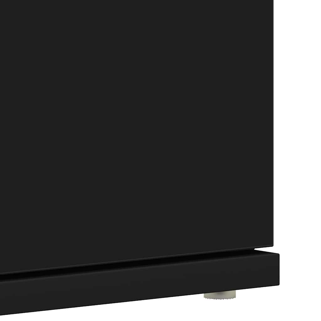 Sko skab 80 x 39 x 178 cm Konstrueret træ Sort